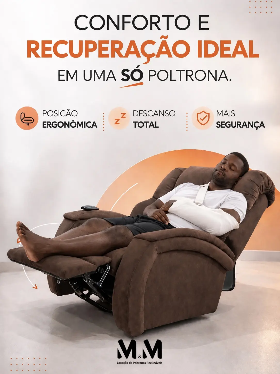 Poltrona para Recuperação de Fratura em Brasília — poltrona elétrica reclinável